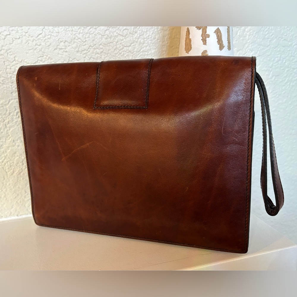 Classic Brown Leather Men's Briefcase - Picture 3 of 14